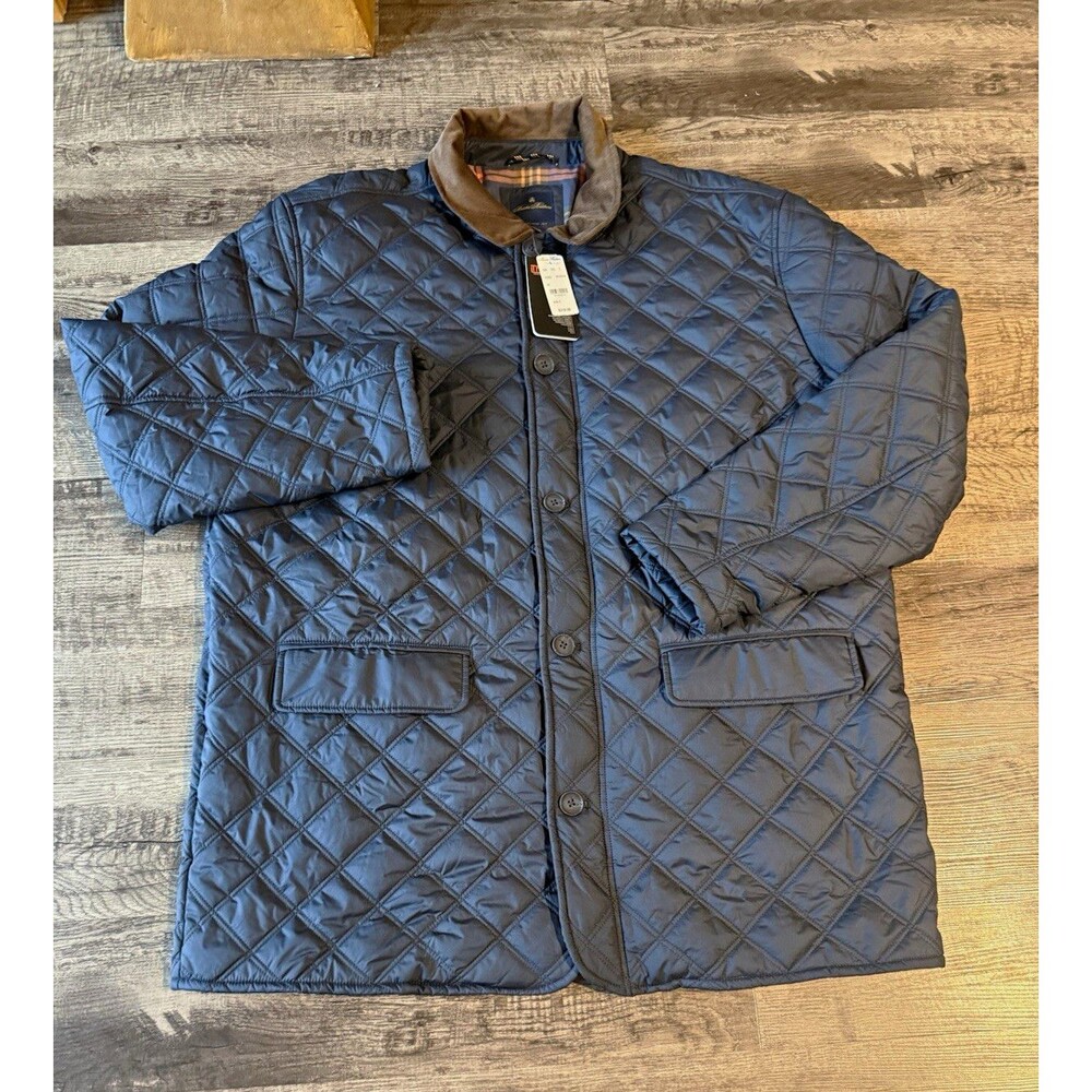 NWT Brooks Brothers Quilted Jacket Mens 2XLT Navy Corduroy Collar Thermore $318